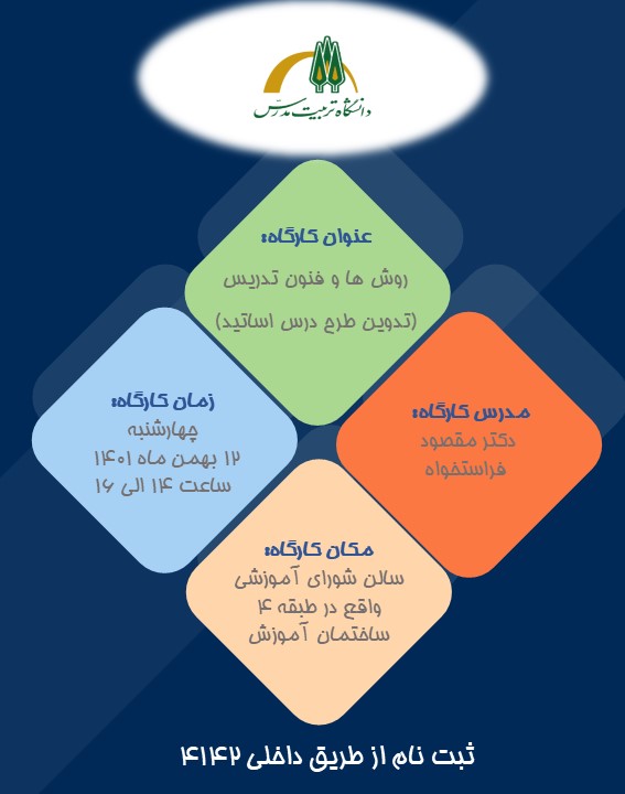 مرکز بالندگی و توانمندسازی اعضای هیات علمی، روش ها و فنون تدریس (تدوین طرح درس اساتید) را برگزار می نماید.